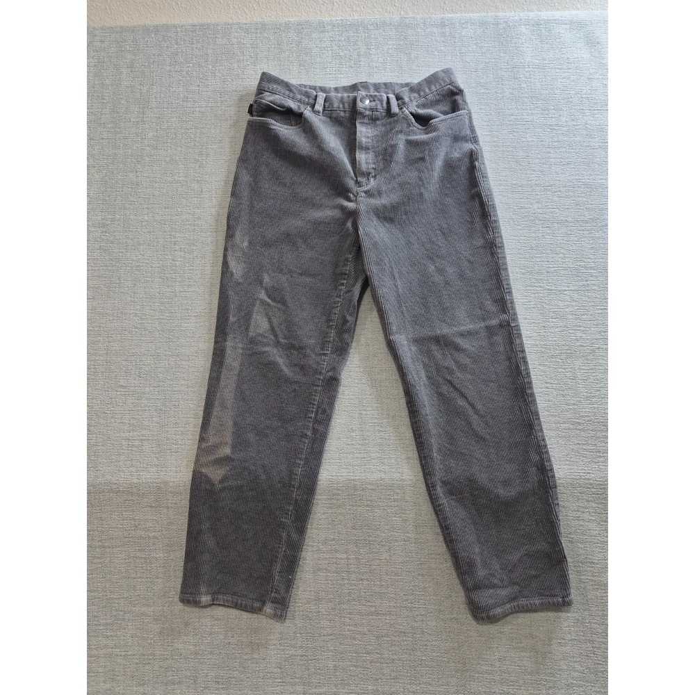 Lauren Ralph Lauren Corduroy Pants Womens 12 Petite‎ Gray Stretch Straight Leg